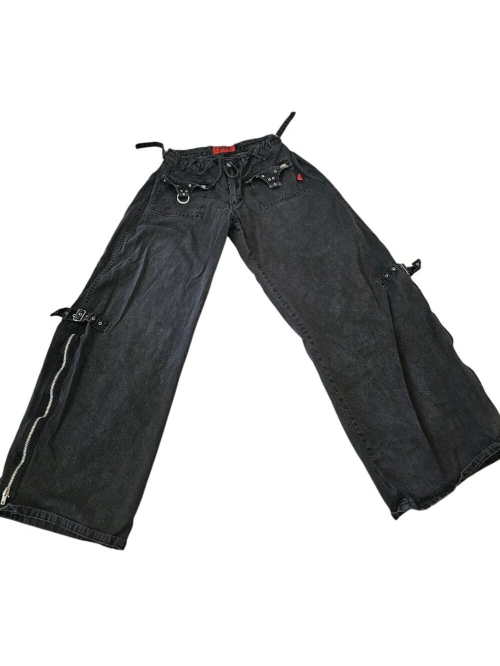 Tripp NYC Daang Goodman Pants Grunge Punk Goth Vtg Juniors Size 13 Black Metal